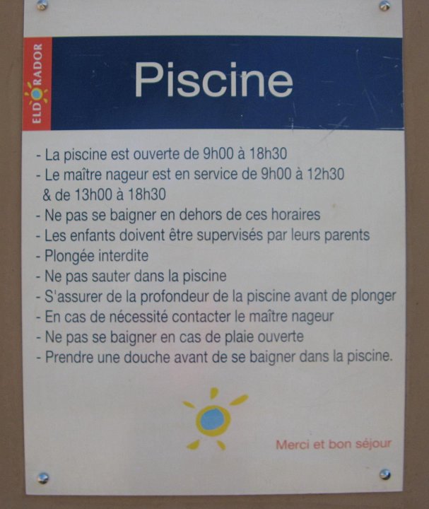 Ne pas plonger, et v�rifieravant de plonger