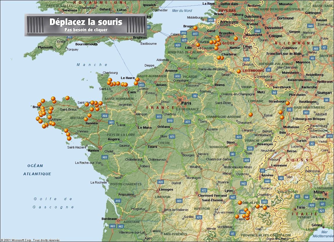 La carte des balades � moto de Marcarine, si comme nous le tourisme � moto vous int�resse, voyez le reste du site